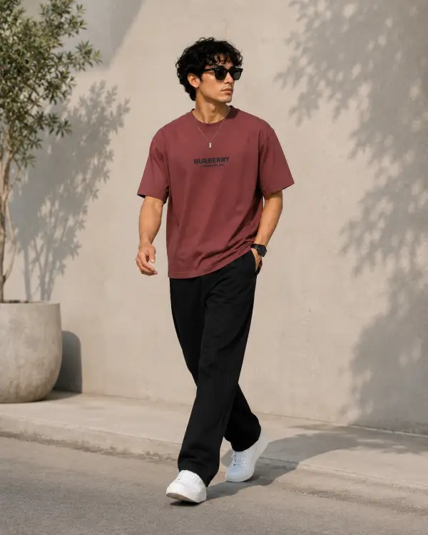 Burberry | Burnt Maroon Drop Shoulder