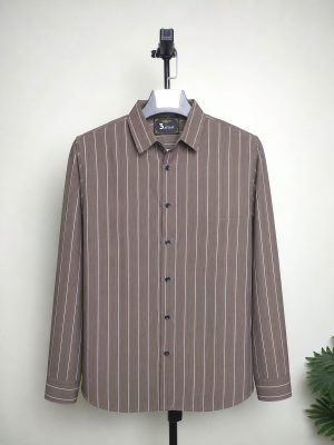 Chocolate Brown Stripe Full Sleeve Shirt