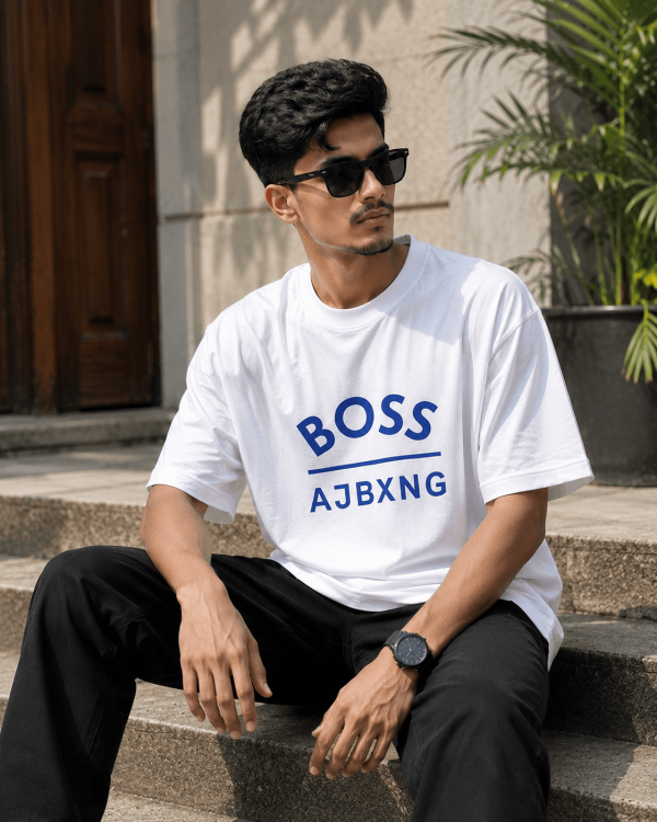 Boss | White Drop Shoulder