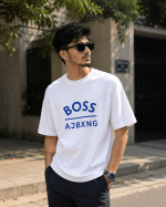 Boss | White Drop Shoulder