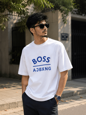 Boss | White Drop Shoulder